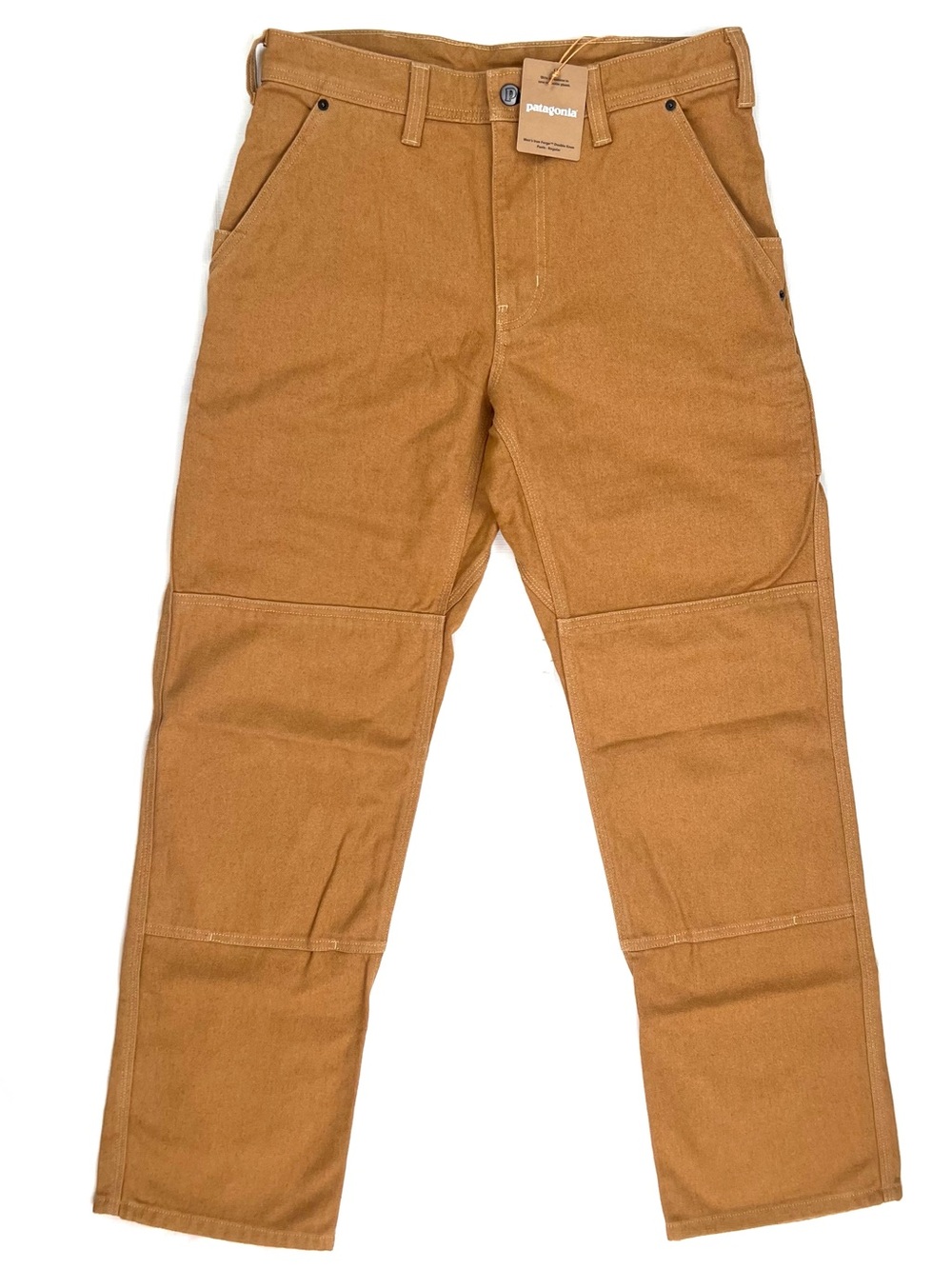 Patagonia Iron Forge Double Knee Pants Men's 32X33 Brown Hemp Canvas Work Wear